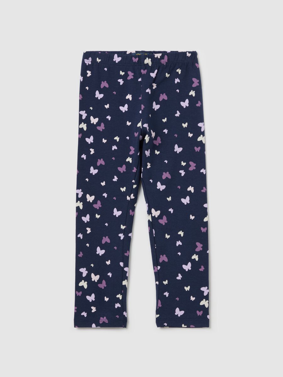Three-quarter leggings in stretch cotton_0