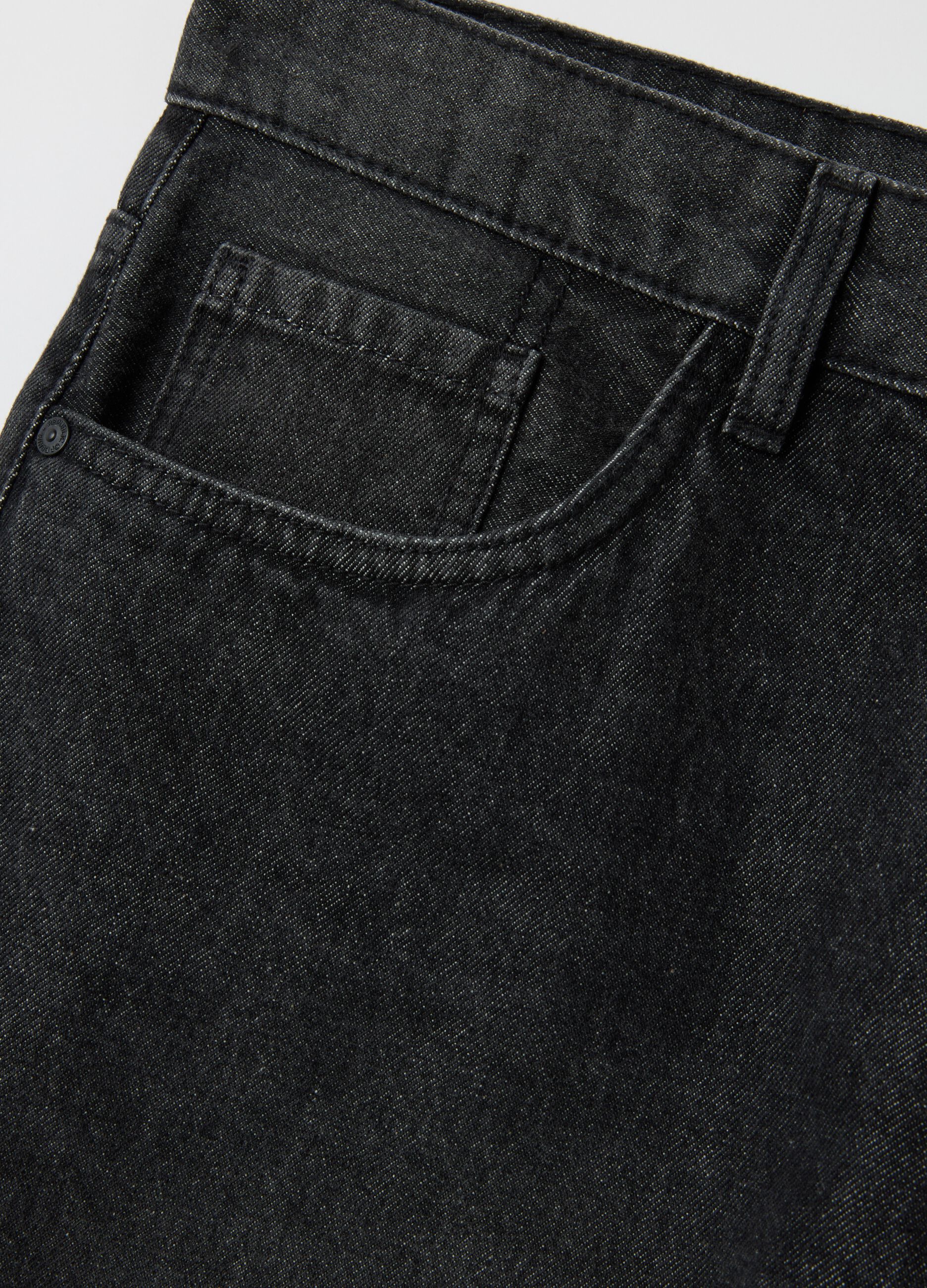 Black Pure Cotton Jeans Regular Fit