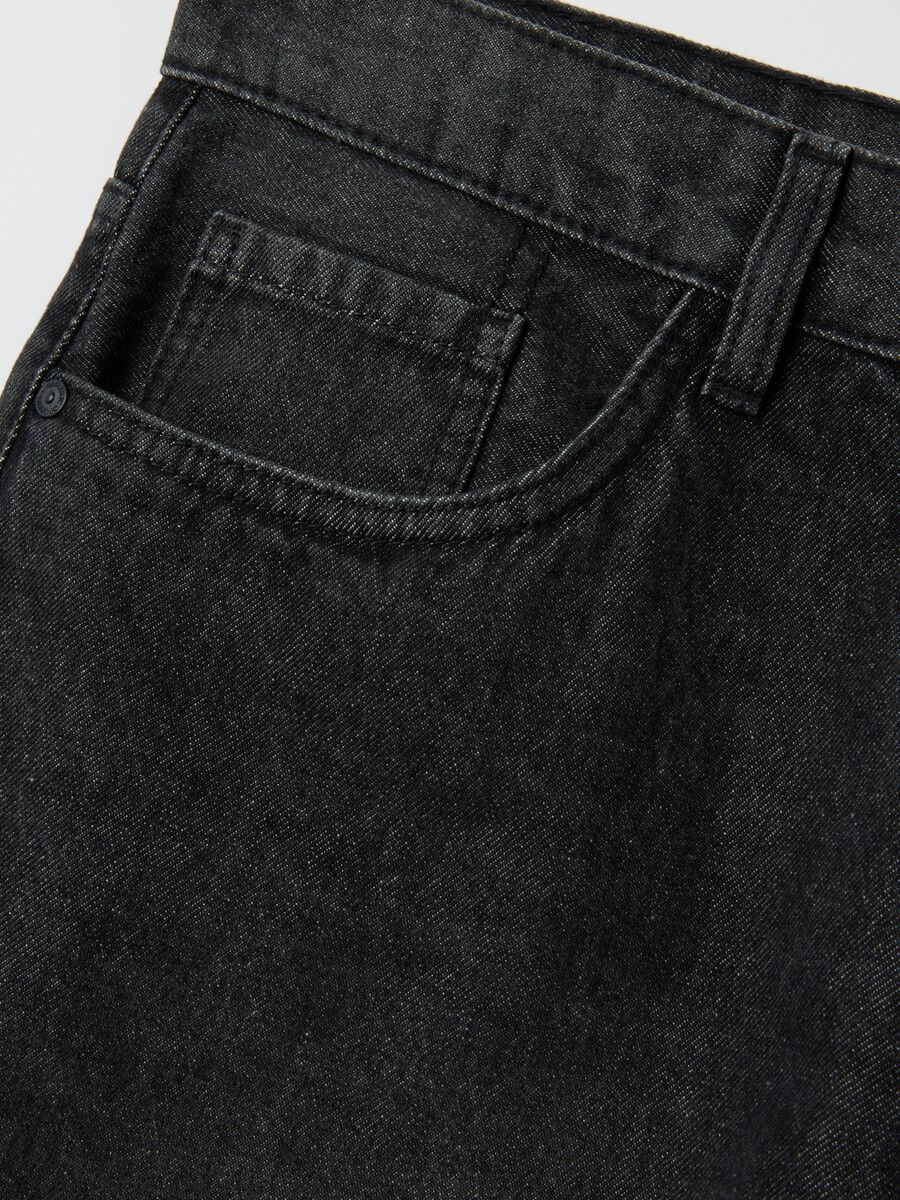 Black Pure Cotton Jeans Regular Fit_5