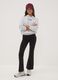 Black flared-fit stretch cotton leggings for girls_0
