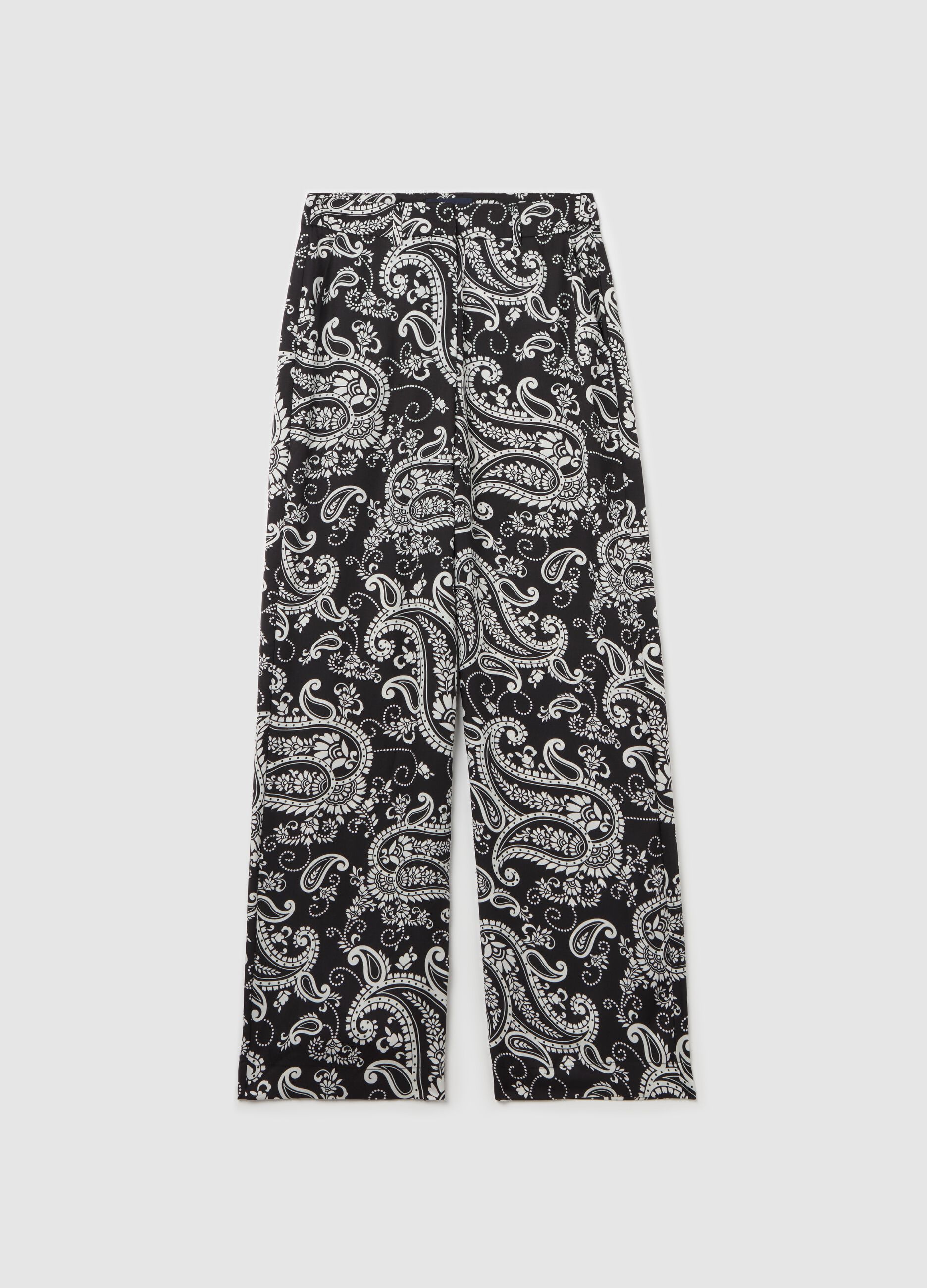 Pantalone a gamba larga stampa all-over