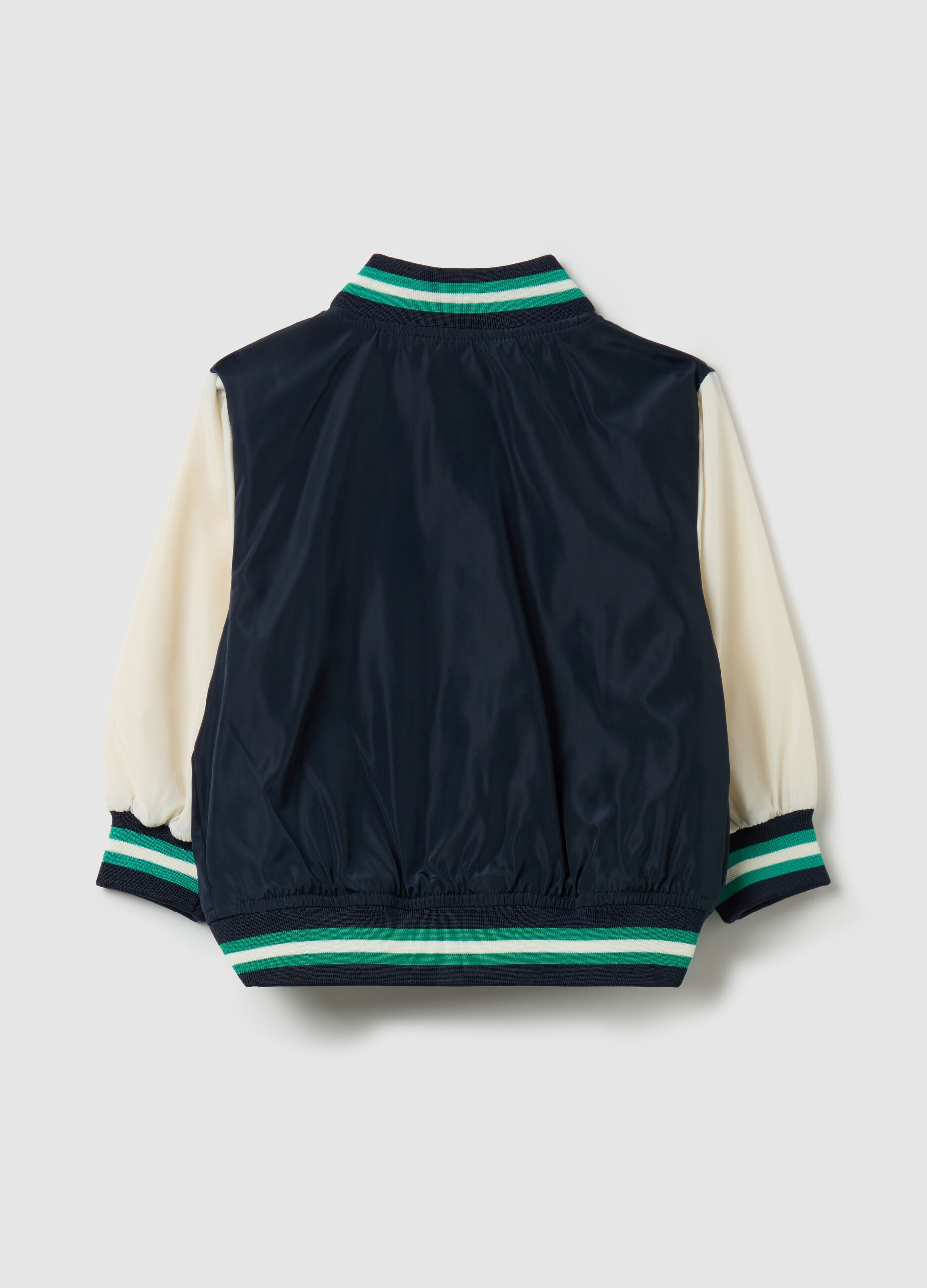 Varsity bomber jacket with "NY the league" patch