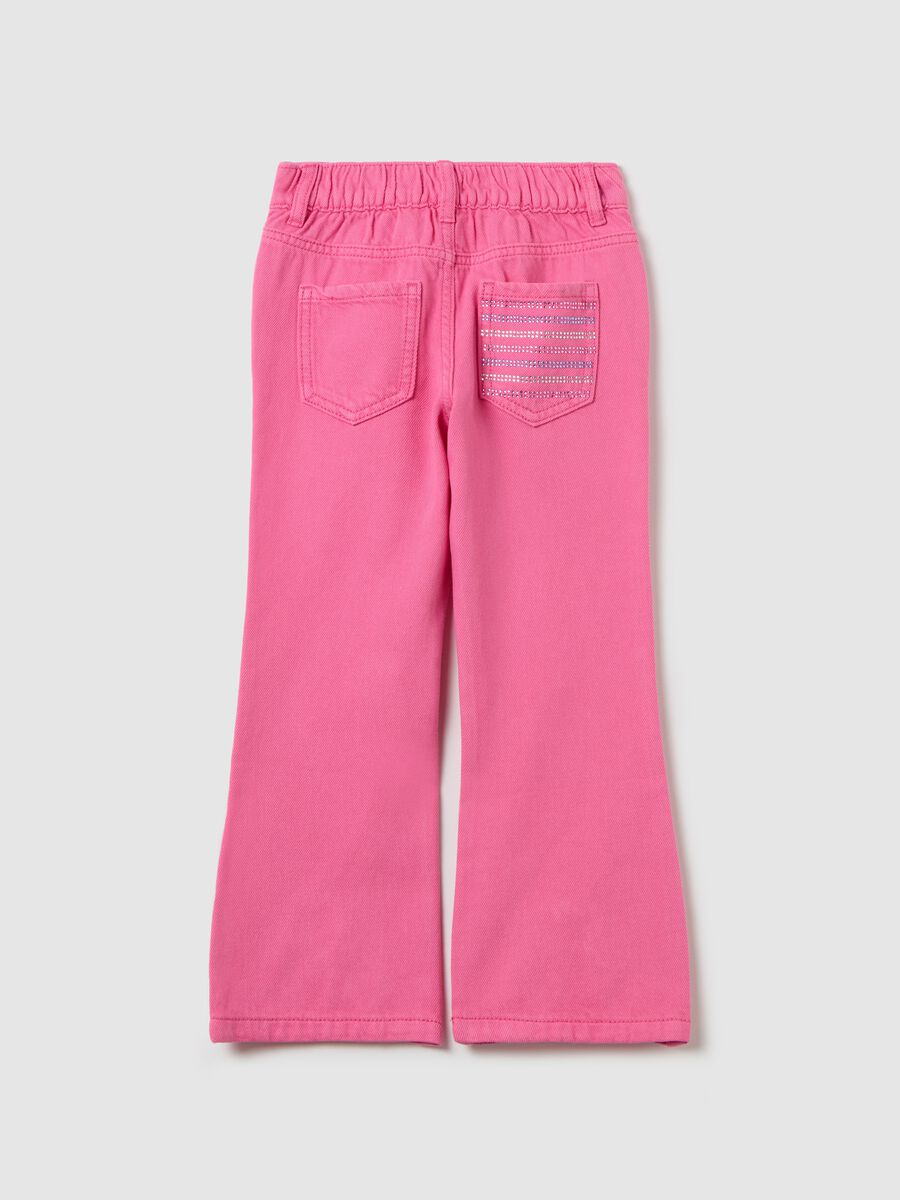 Drill trousers with wavy hem_1