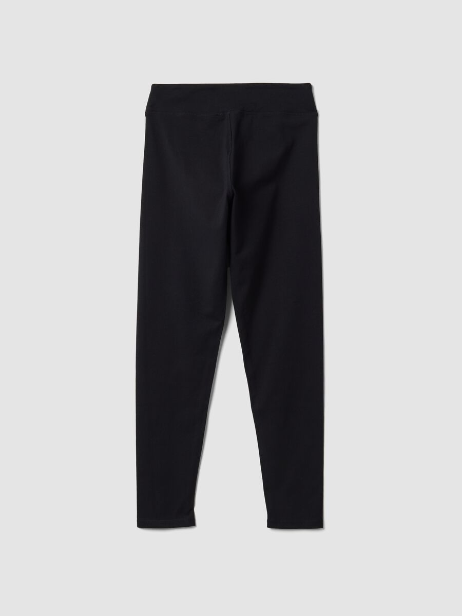 Leggings in cotone elasticizzato nero slim fit_5