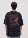 Black pure cotton T-shirt with Rolling Stones print_3