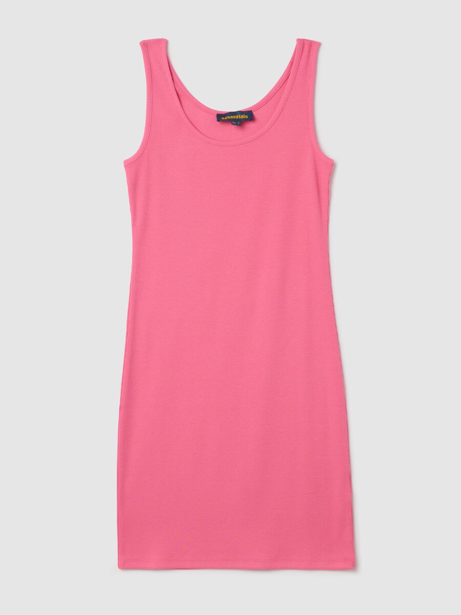 Fitted pink cotton dress with long sleeves_4