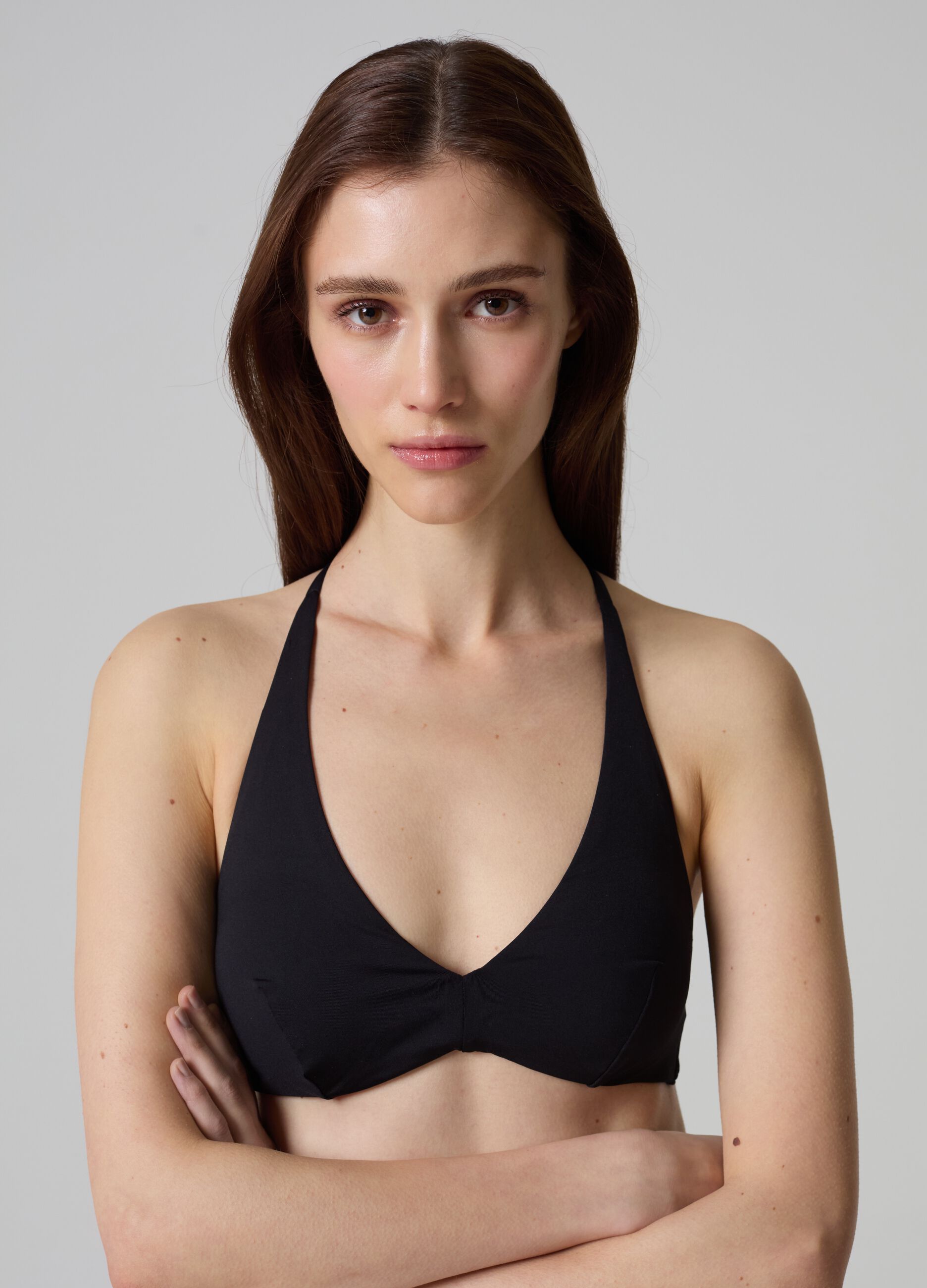 Solid colour triangle bikini top