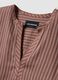 Camicia in misto lino a righe multicolor regular fit con collo coreano_1