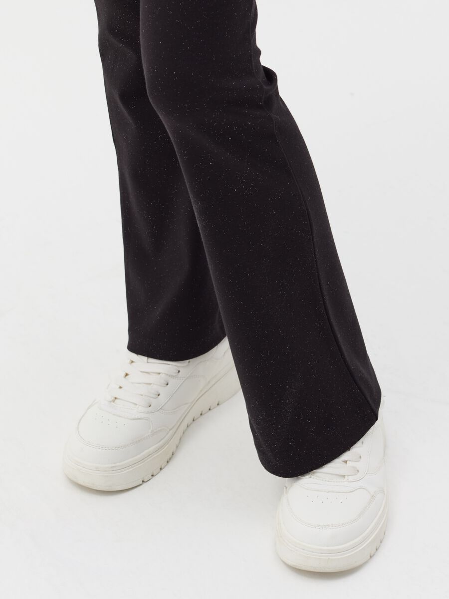 Leggings flare fit con lurex_2
