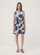 White stretch cotton dress with floral print, regular fit_1