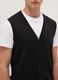 Black deep V cotton blend waistcoat regular fit with buttons_3