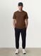 Brown regular-fit T-shirt in pure organic cotton jersey_1