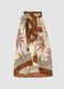 Brown pure cotton pareo with tropical print_0