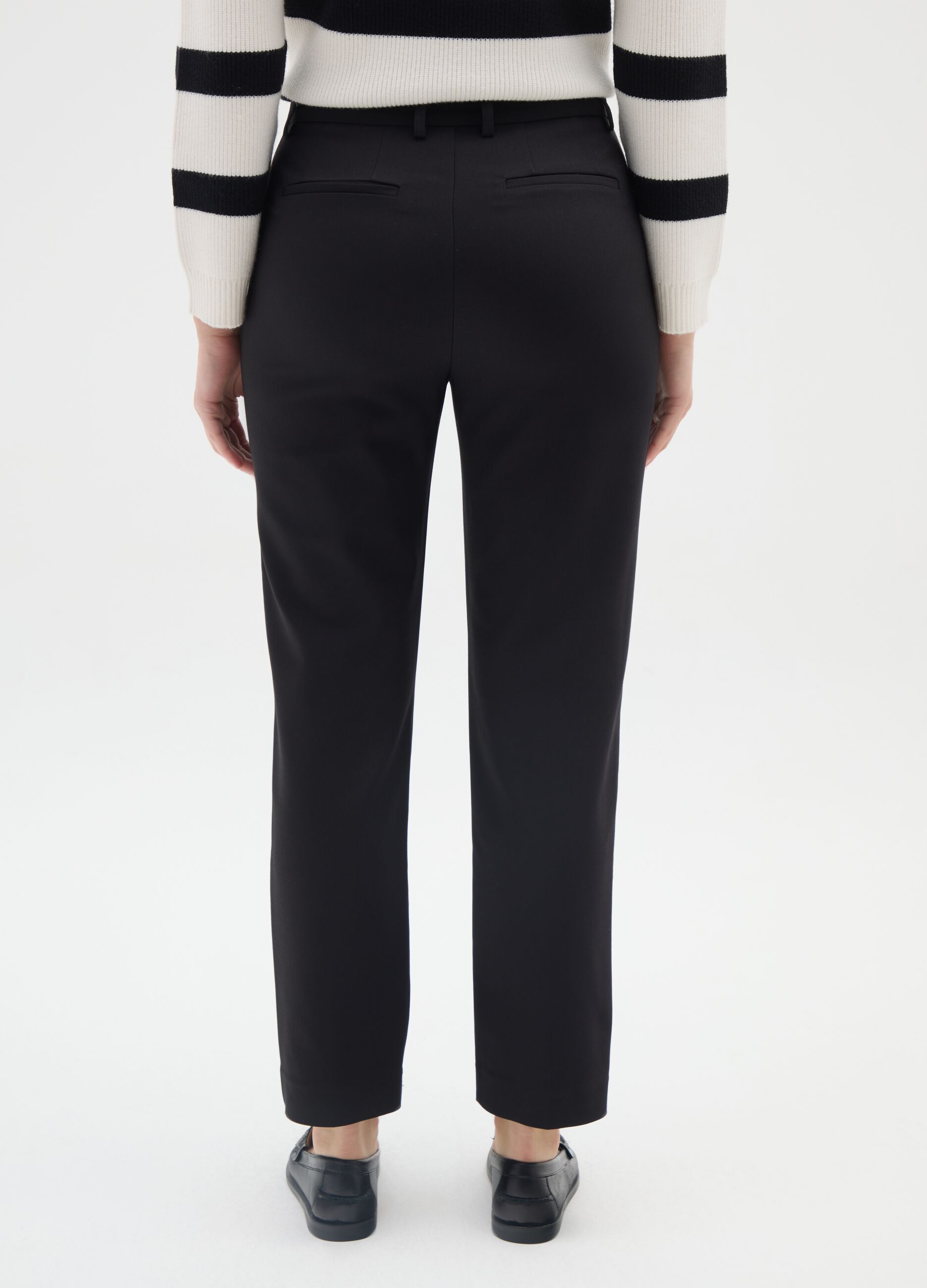 Stretch Black Slim Trousers