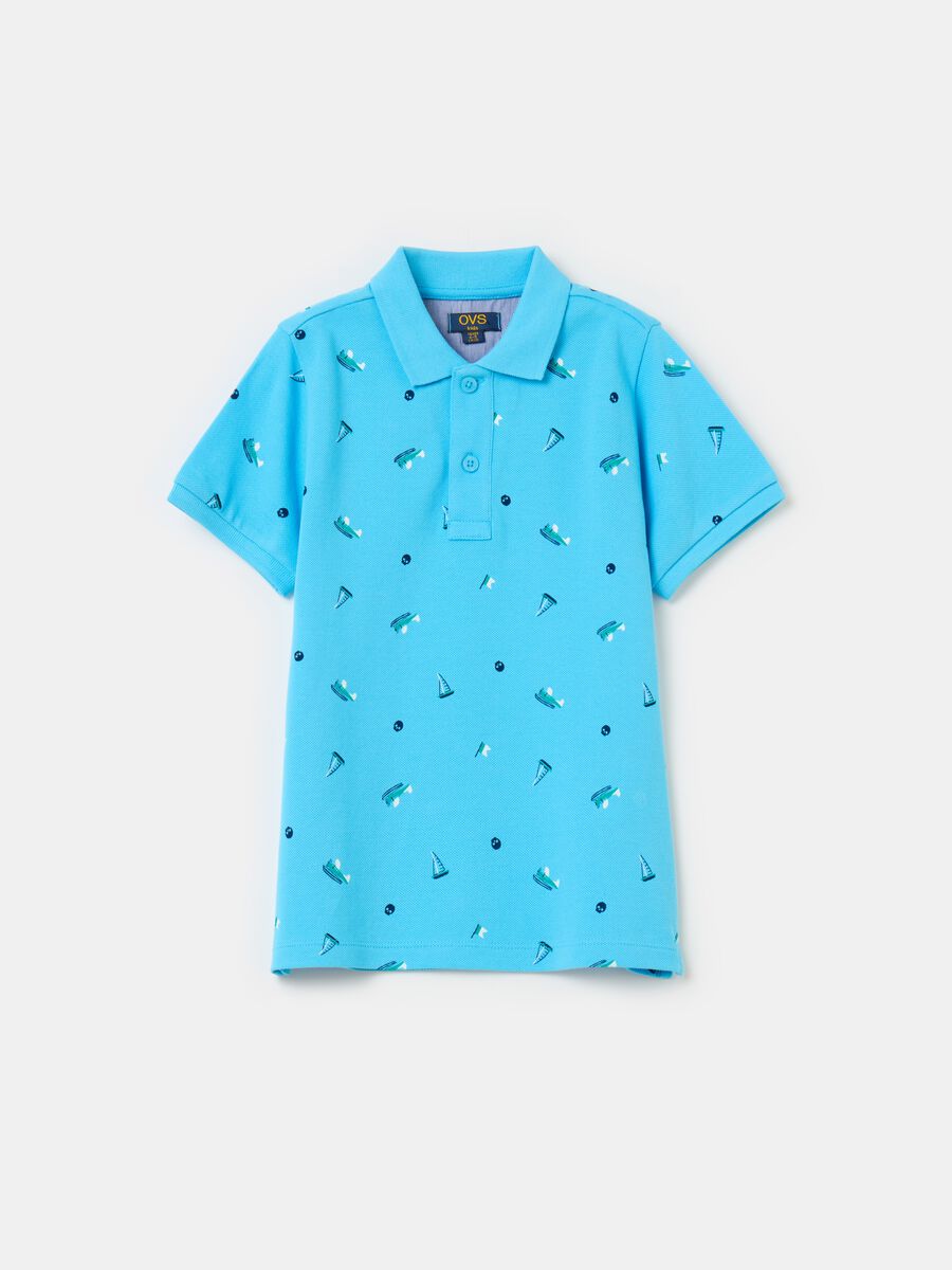 Polo shirt in pique with print_0