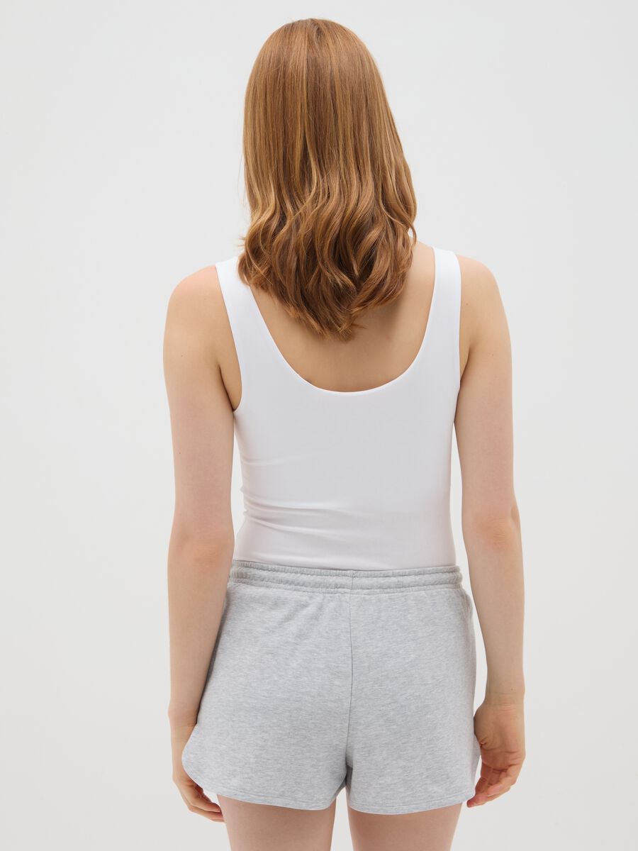 Women's white regular fit stretch cotton bodysuit_2