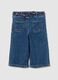 Wide elasticated blue denim trousers for girls_0