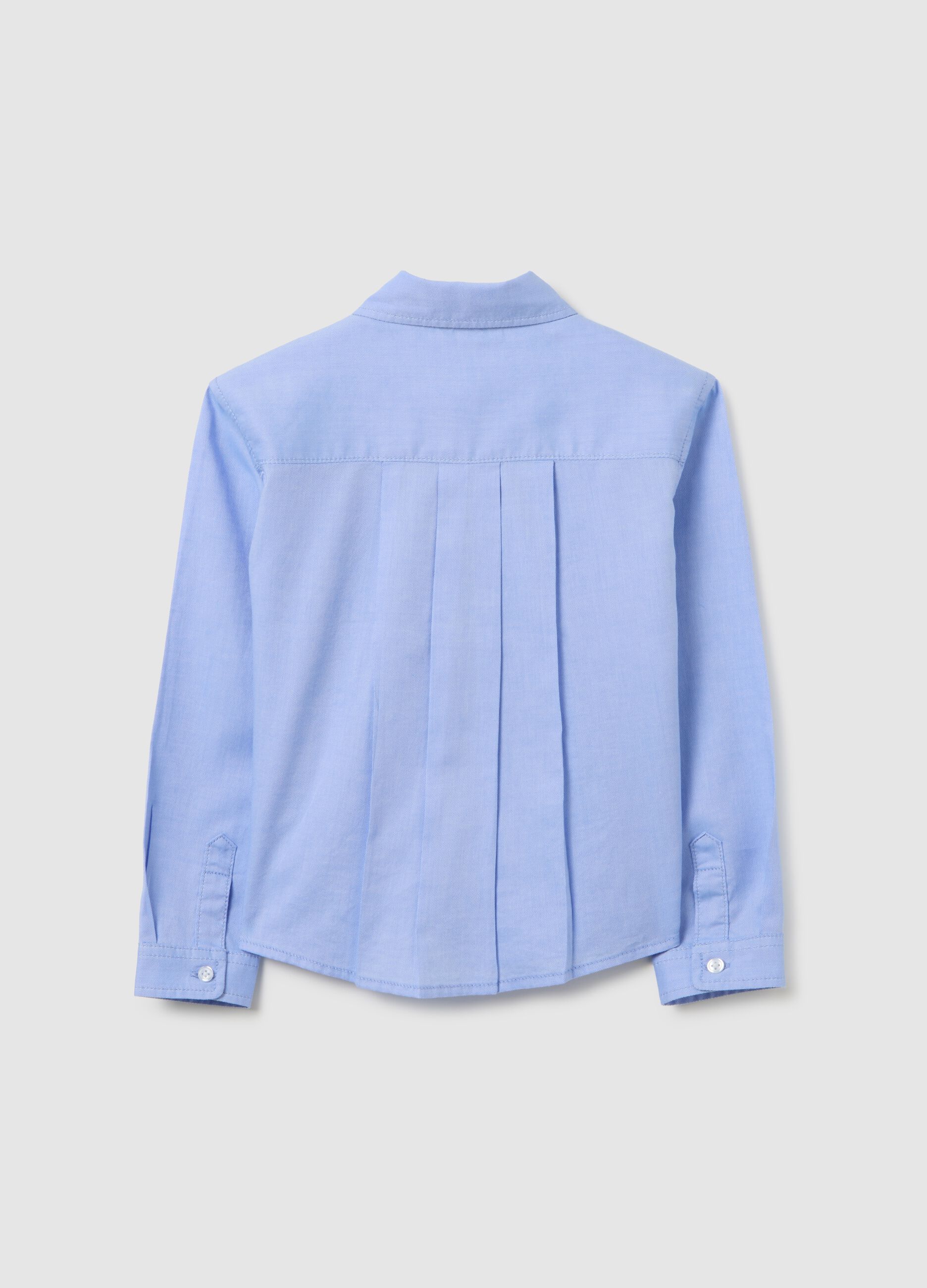 Girls' pure cotton light blue shirt regular fit
