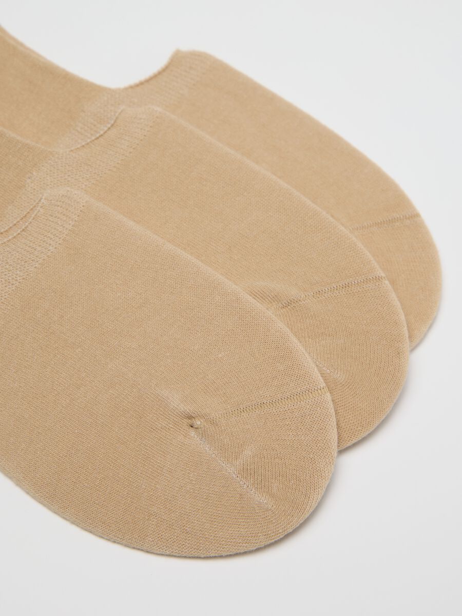 Three-pack beige stretch pop socks_2