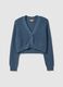 Maternity Cardigan in Blue Wool-Merino Blend Cropped Fit_4