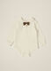 White baby bodysuit with bow tie_0