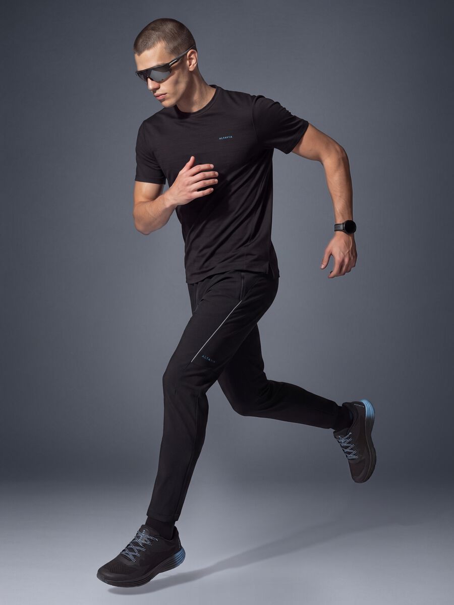 Black Easy Dry ALTAVIA stretch running trousers_0