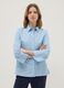 Camicia in puro cotone azzurra regular fit con maniche a tre quarti_0