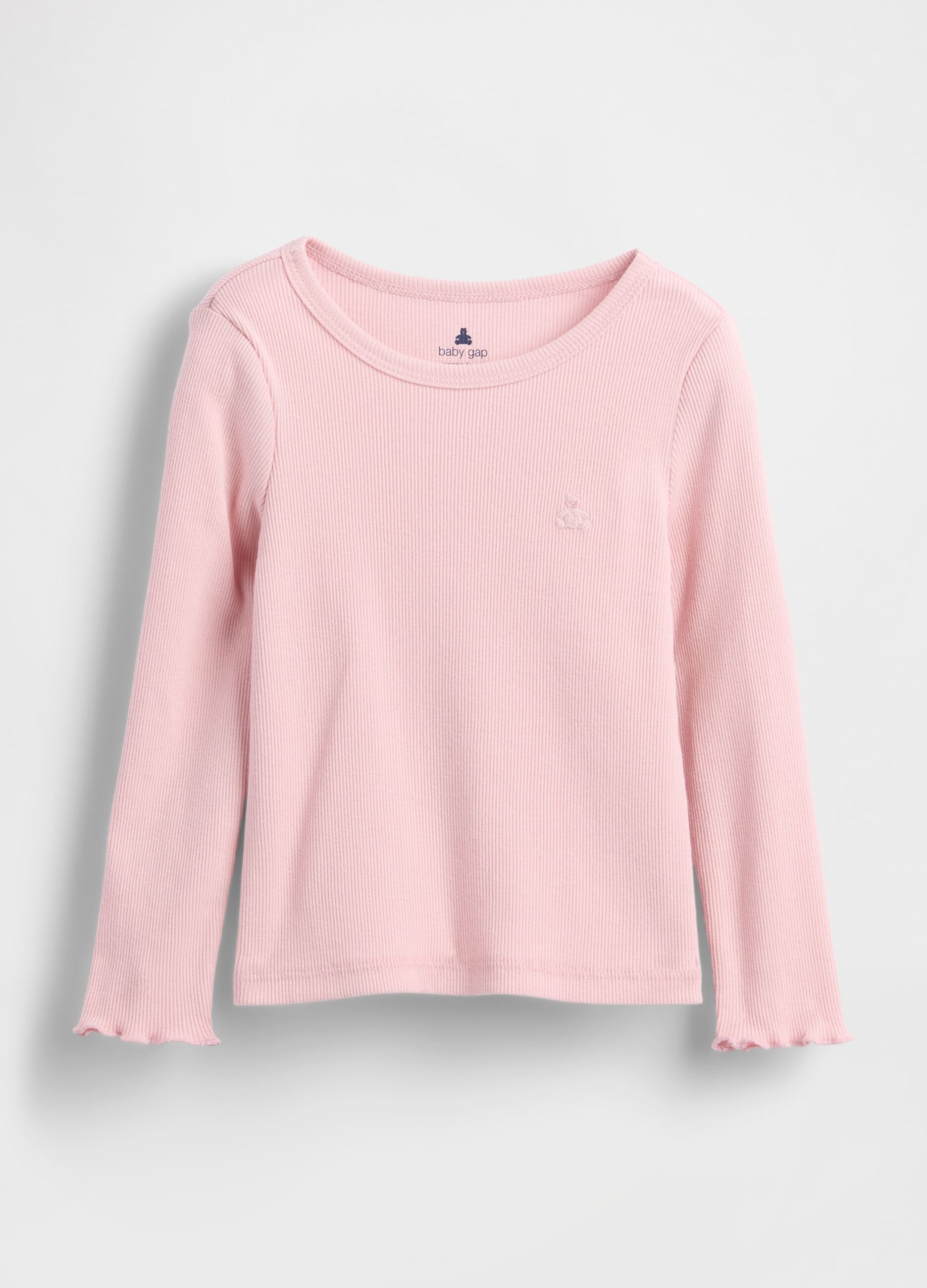 Long sleeve pink cotton top