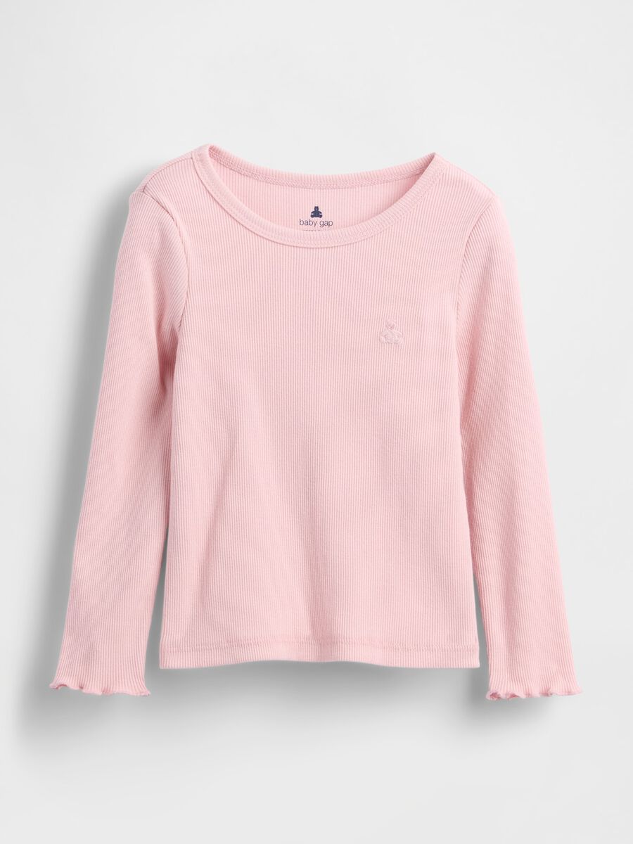 Long sleeve pink cotton top_0