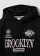 Black cotton-blend hoodie with Brooklyn Nets print for boys_2