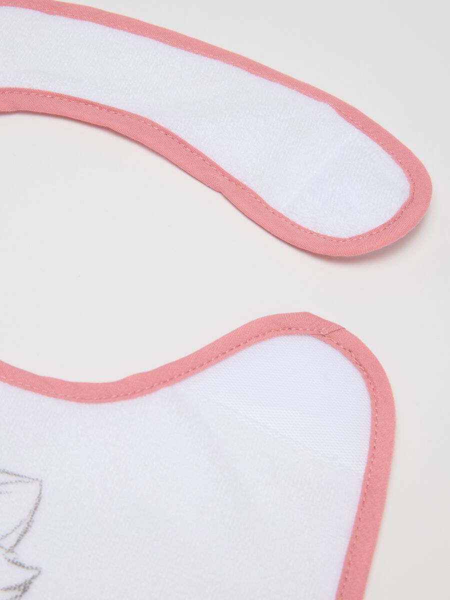 Two-pack baby girl bibs in multicolored cotton blend_1