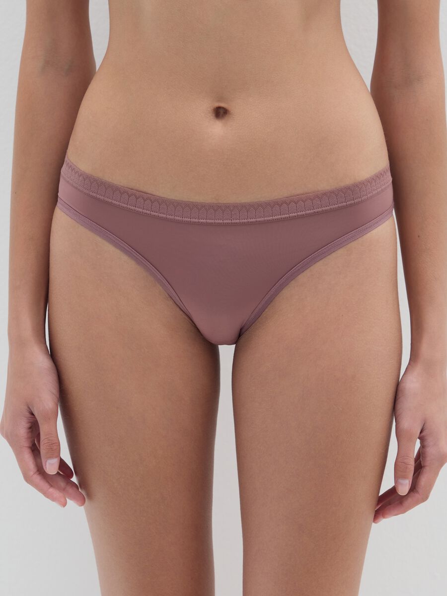 Pink Stretch Fabric Briefs_1