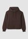 Brown cotton-blend fleece hoodie in a regular fit_0