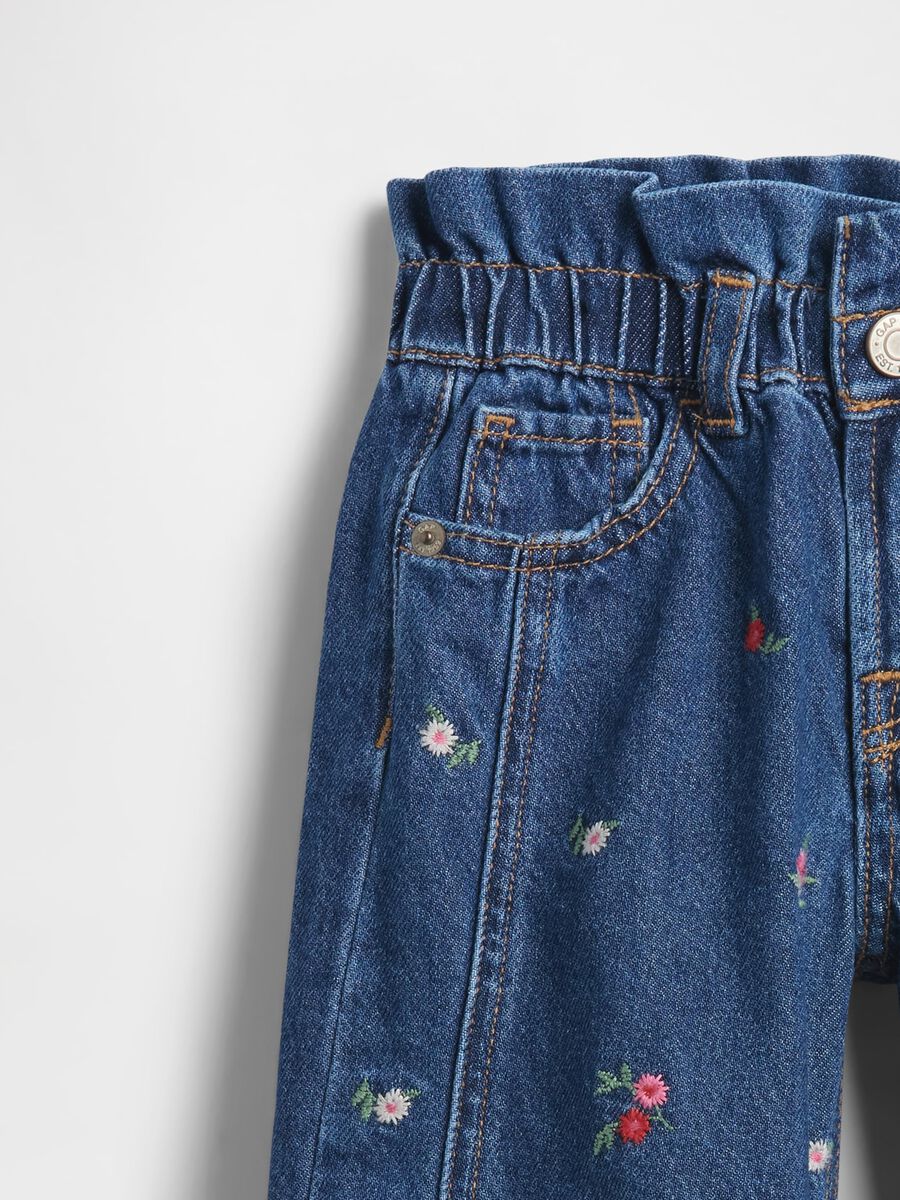 Blue paper bag jeans for girls_3