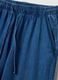 Wide leg blue denim pure cotton trousers with elastic waistband_5