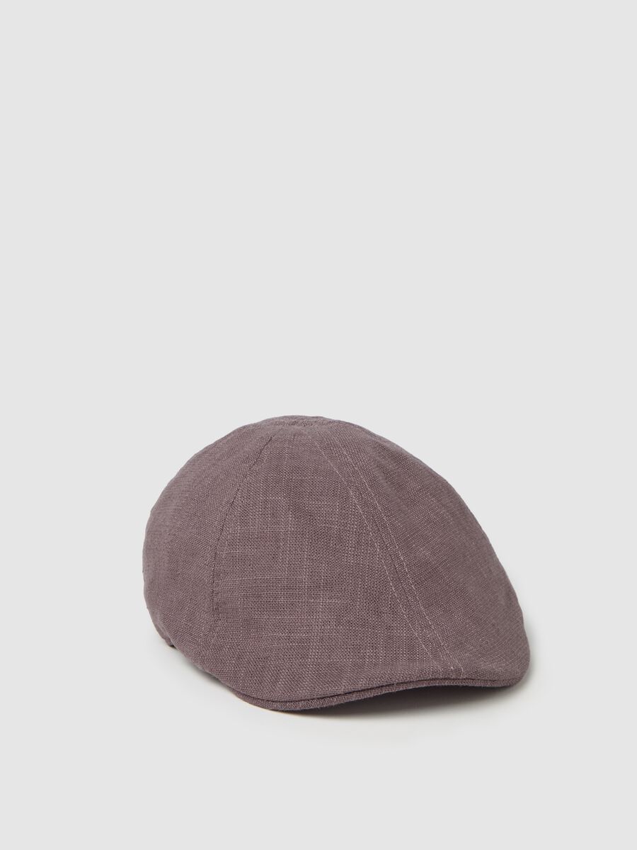 Viscose and linen flat cap_0