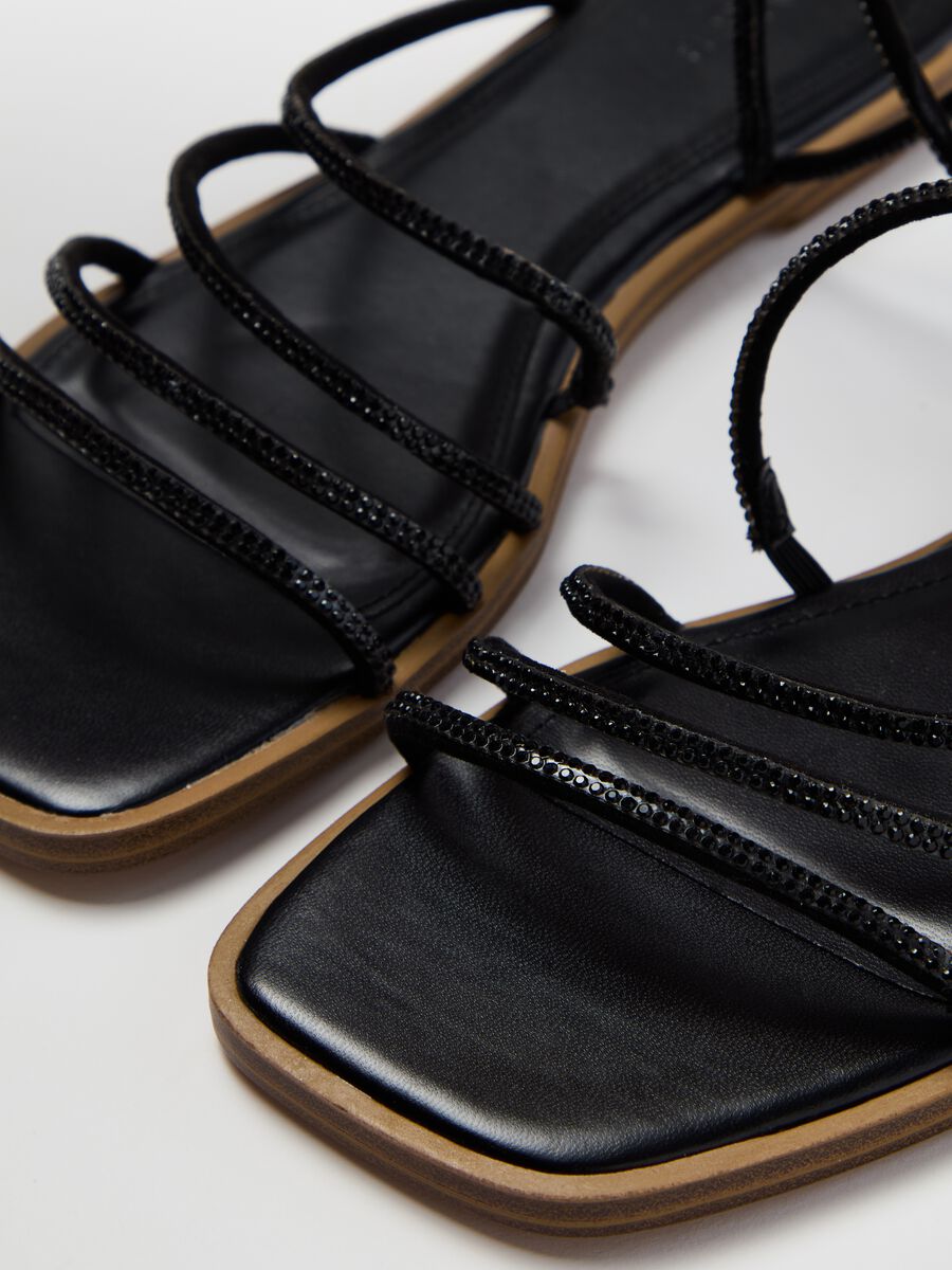 Flat sandals with diamanté straps_2