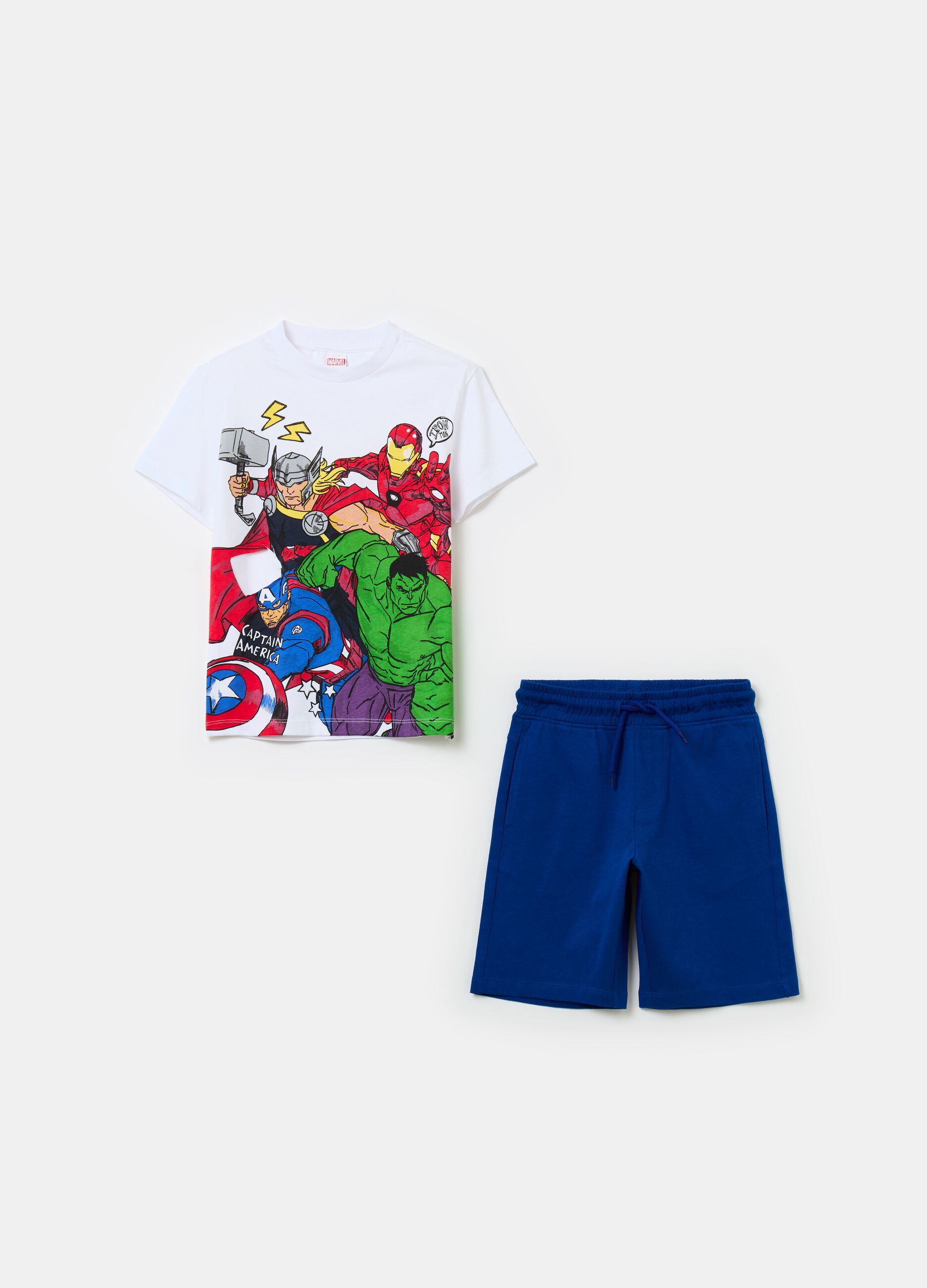 Cotton jogging set with Avengers print