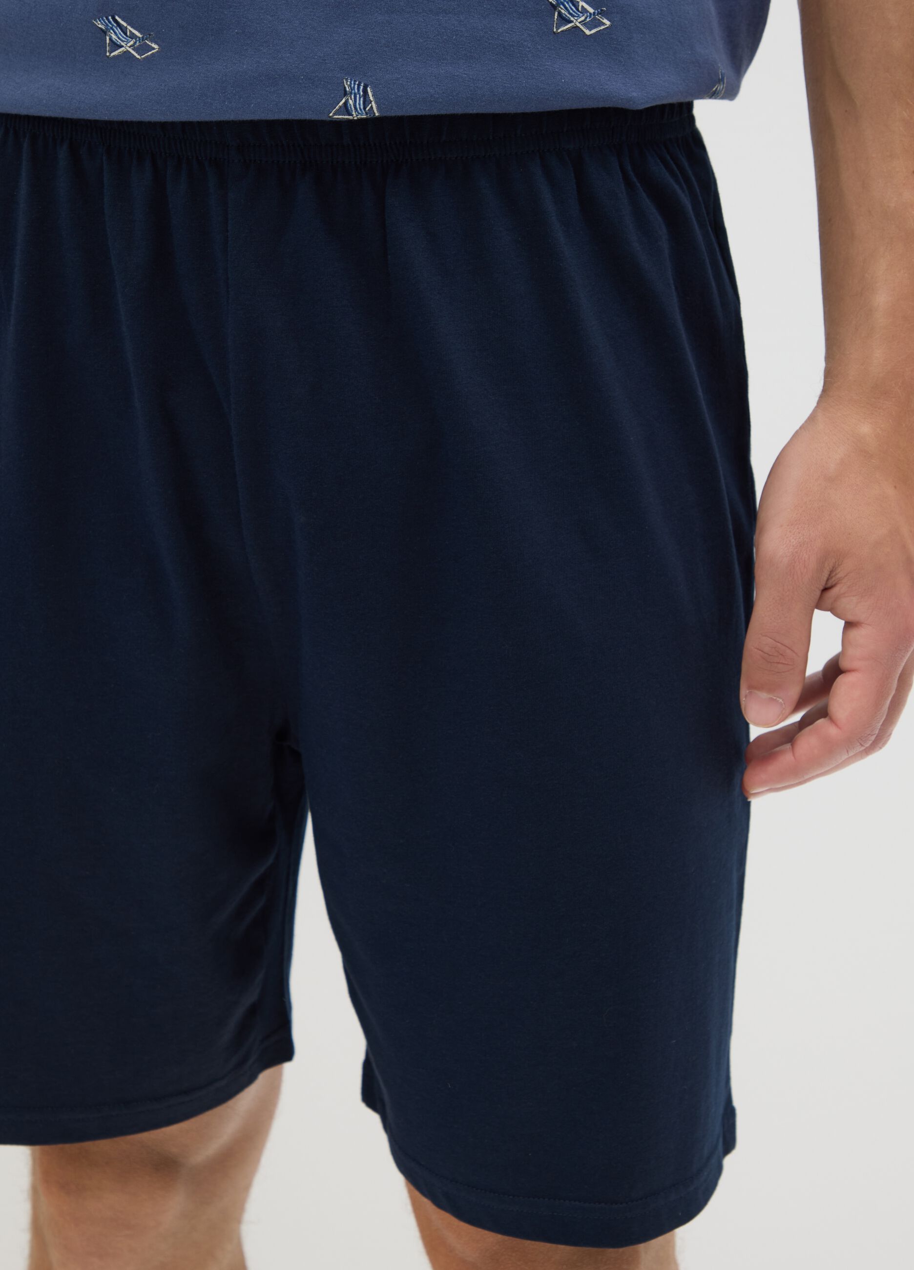 Short-sleeve blue pyjamas with Ovs print
