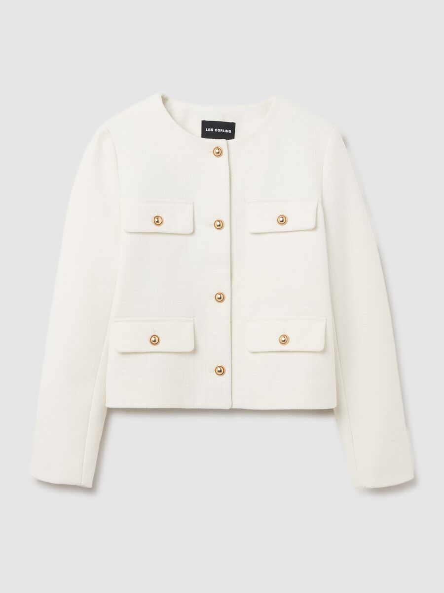 Short jacket with golden buttons_4