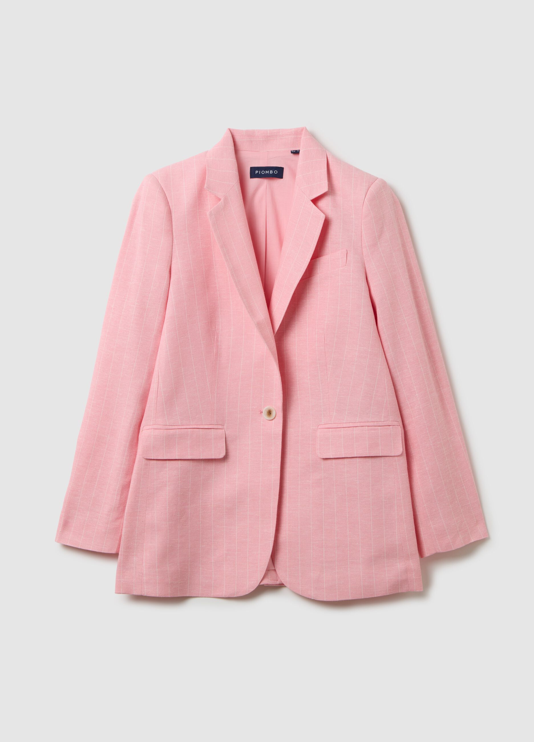 Pink Blazer in Viscose and Cotton Blend
