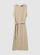 Beige slim fit stretchy fabric dress_4