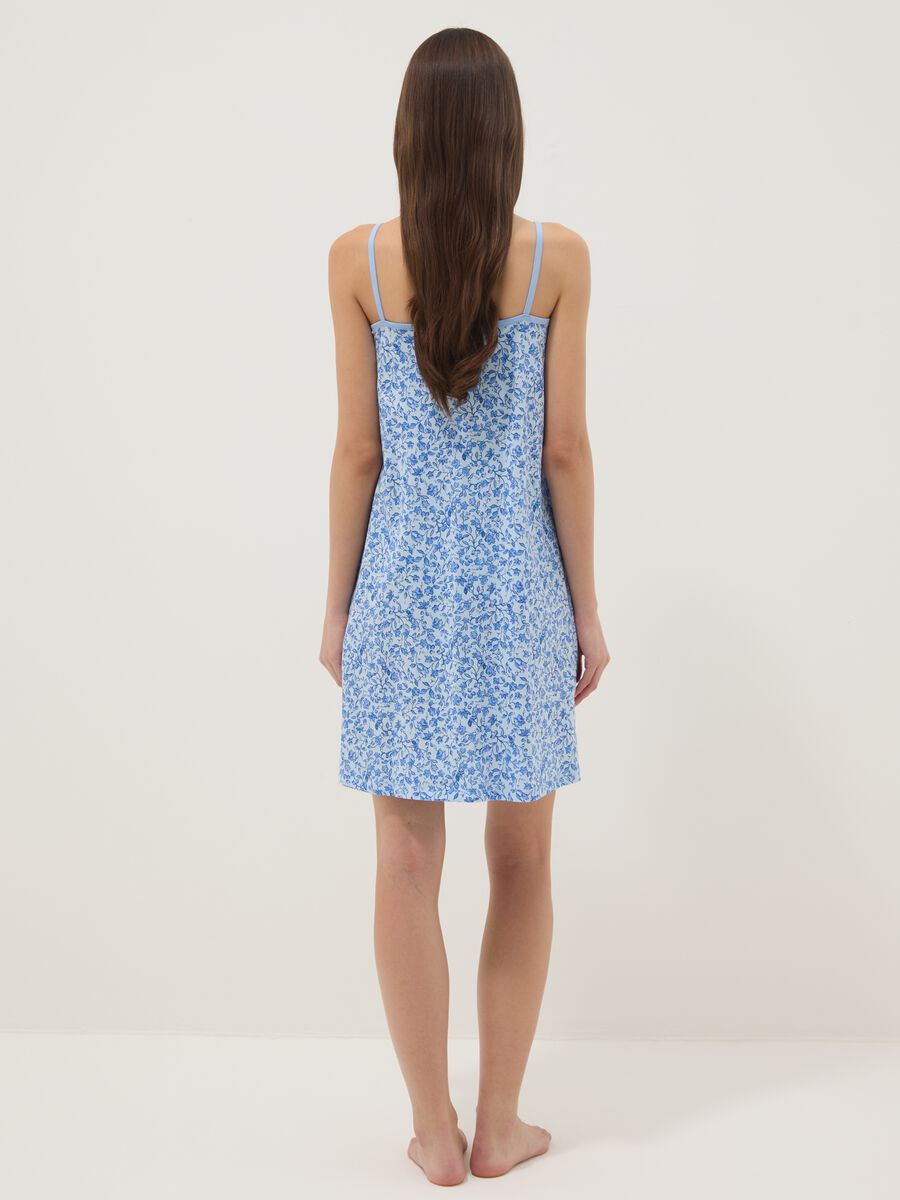 Light blue organic cotton floral print nightdress_2