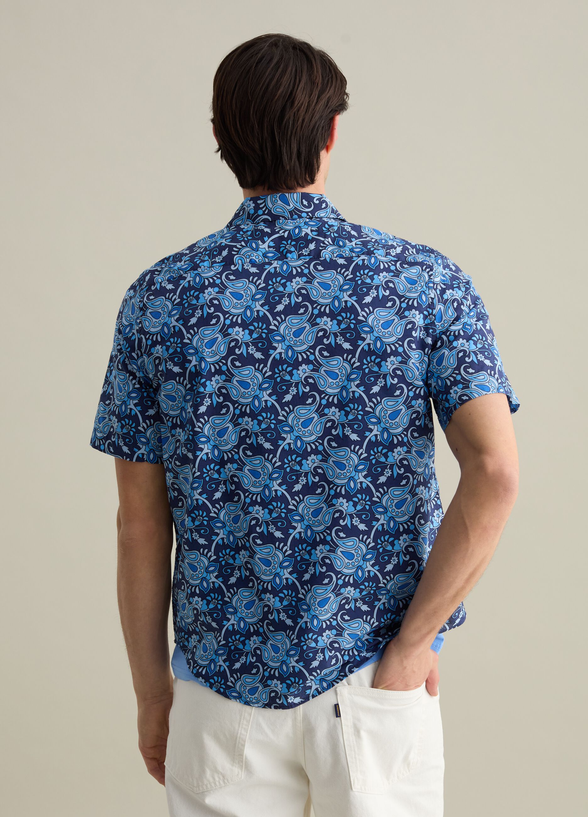 Camicia a maniche corte stampa paisley