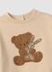 Felpa marrone in cotone elasticizzato con girocollo_2