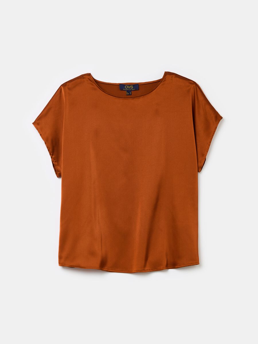 Blusa in satin con maniche a kimono_4
