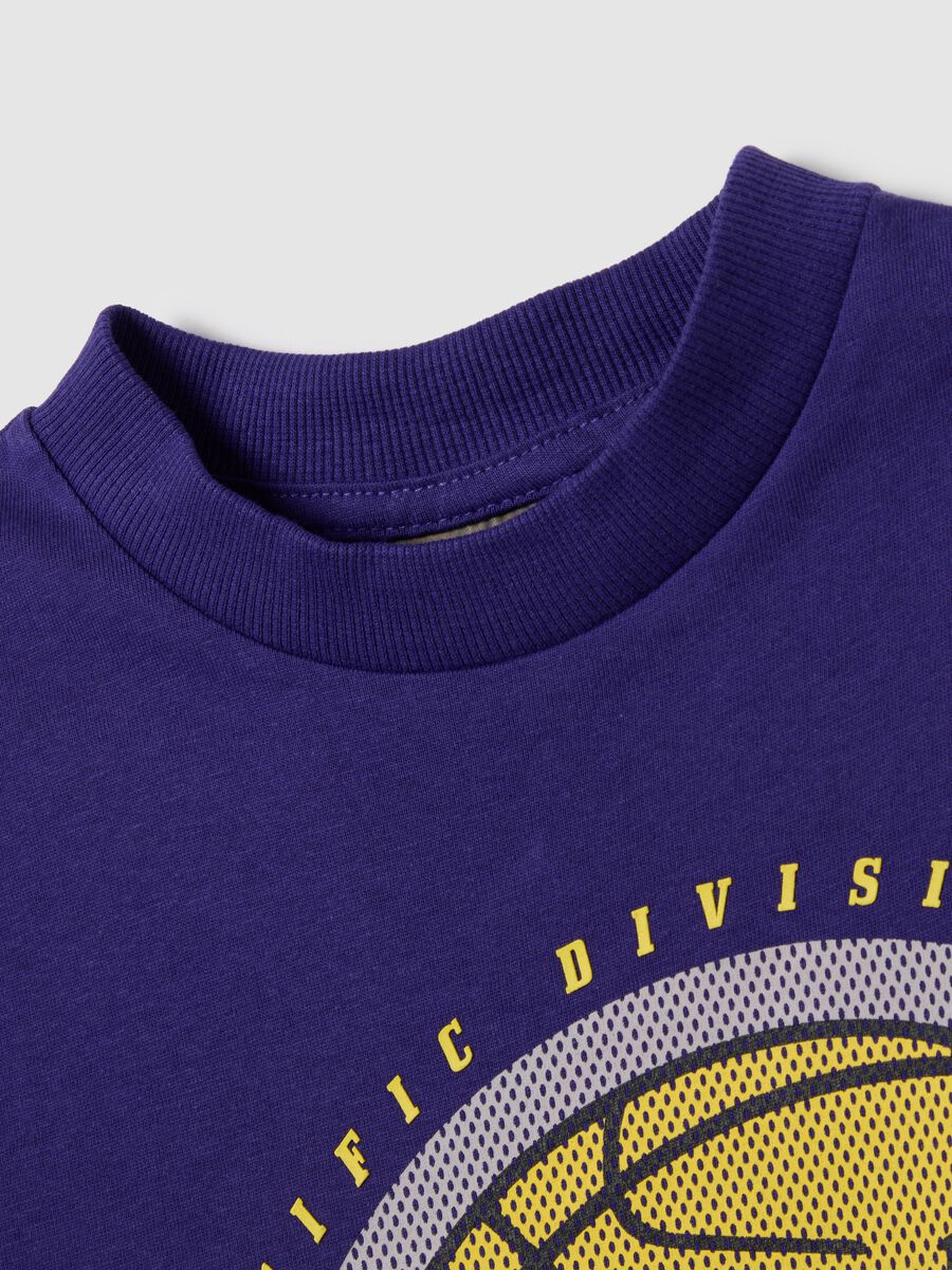 Children's pure cotton purple regular fit t-shirt with graphic logo_2