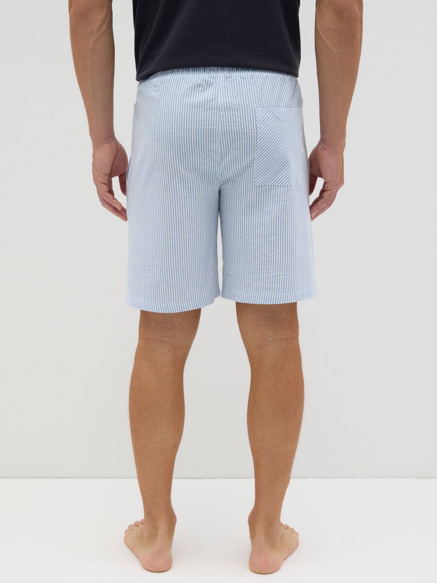Men's multicolour pure cotton shorts, regular fit with drawstring_3