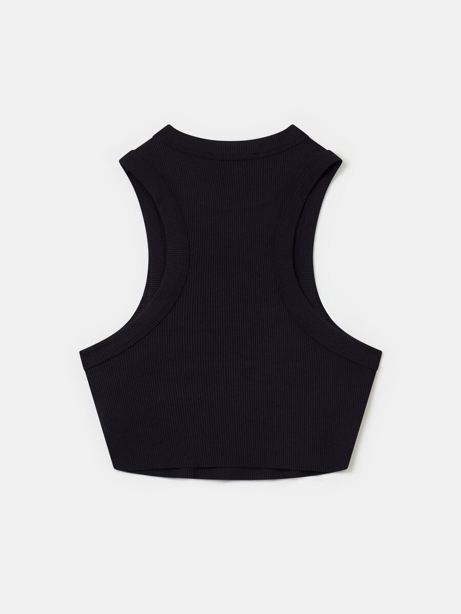 Rounded Crop Tank Black_5