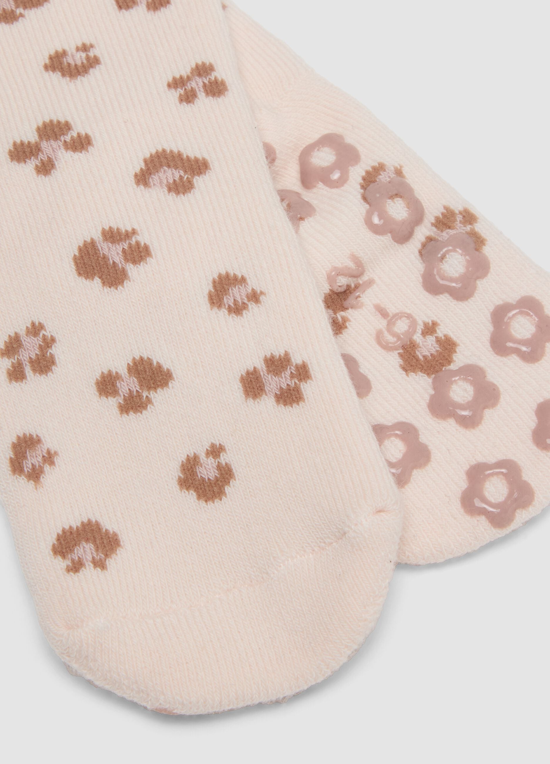 2-pack of pink organic cotton non-slip socks